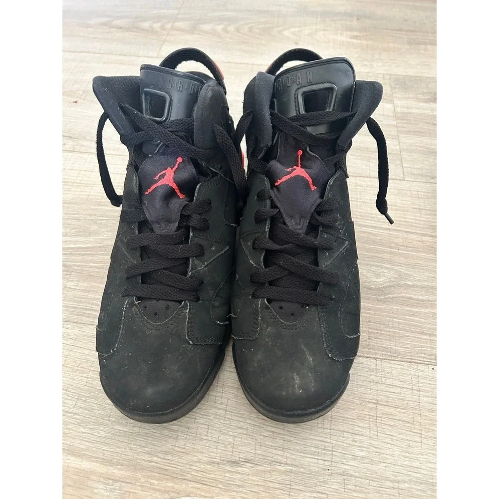 Nike Air Jordan 6 Retro Black Infrared GS Kids Youth 7Y‎ 384665-023